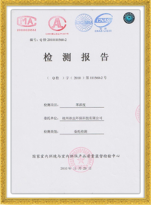 除苯效果檢測報告