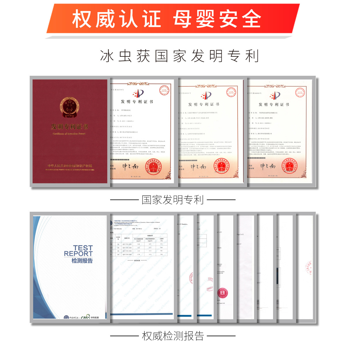 冰蟲榮獲除甲醛國家發(fā)明專利，掌握除甲醛核心科技